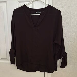 new york and company 7th ave dark purple blouse size small